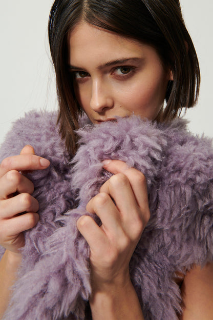 Cropped Waistcoat in Ultra-soft Fake Fur