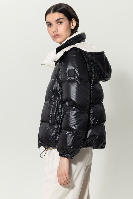 Quilted Down Jacket with Hood