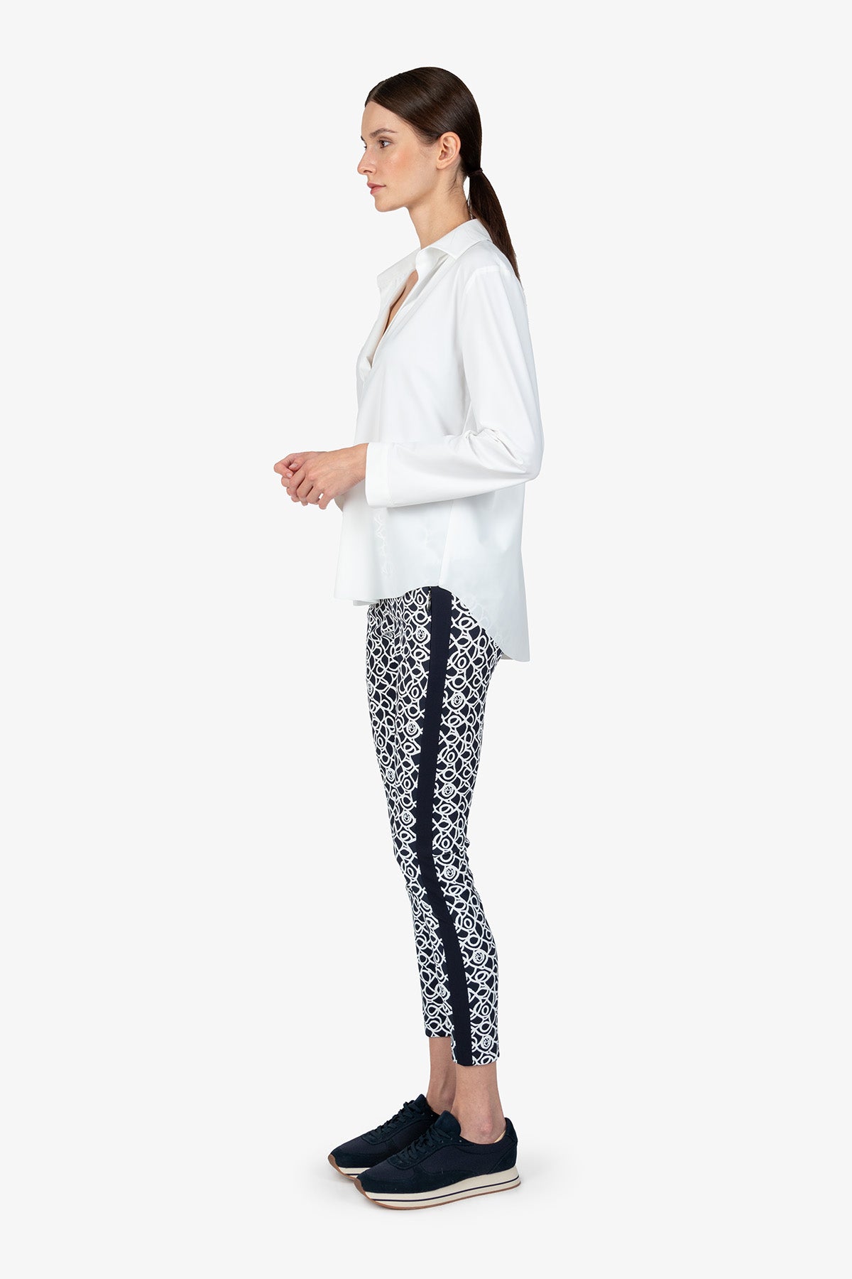 Slip-on Blouse with Shirt Collar