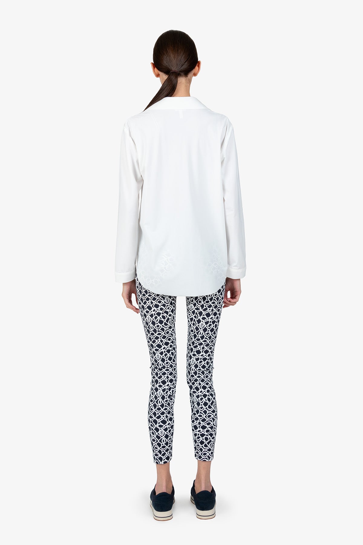 Slip-on Blouse with Shirt Collar
