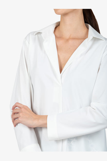 Slip-on Blouse with Shirt Collar