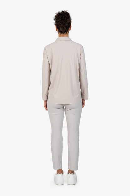 Slip-on Blouse with Shirt Collar