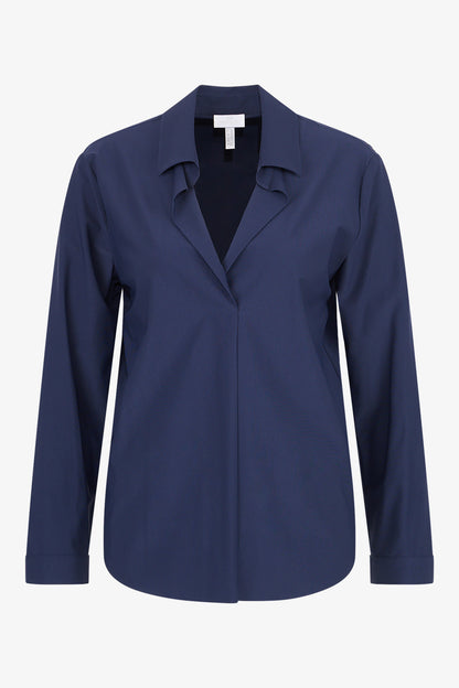 Slip-on Blouse with Shirt Collar