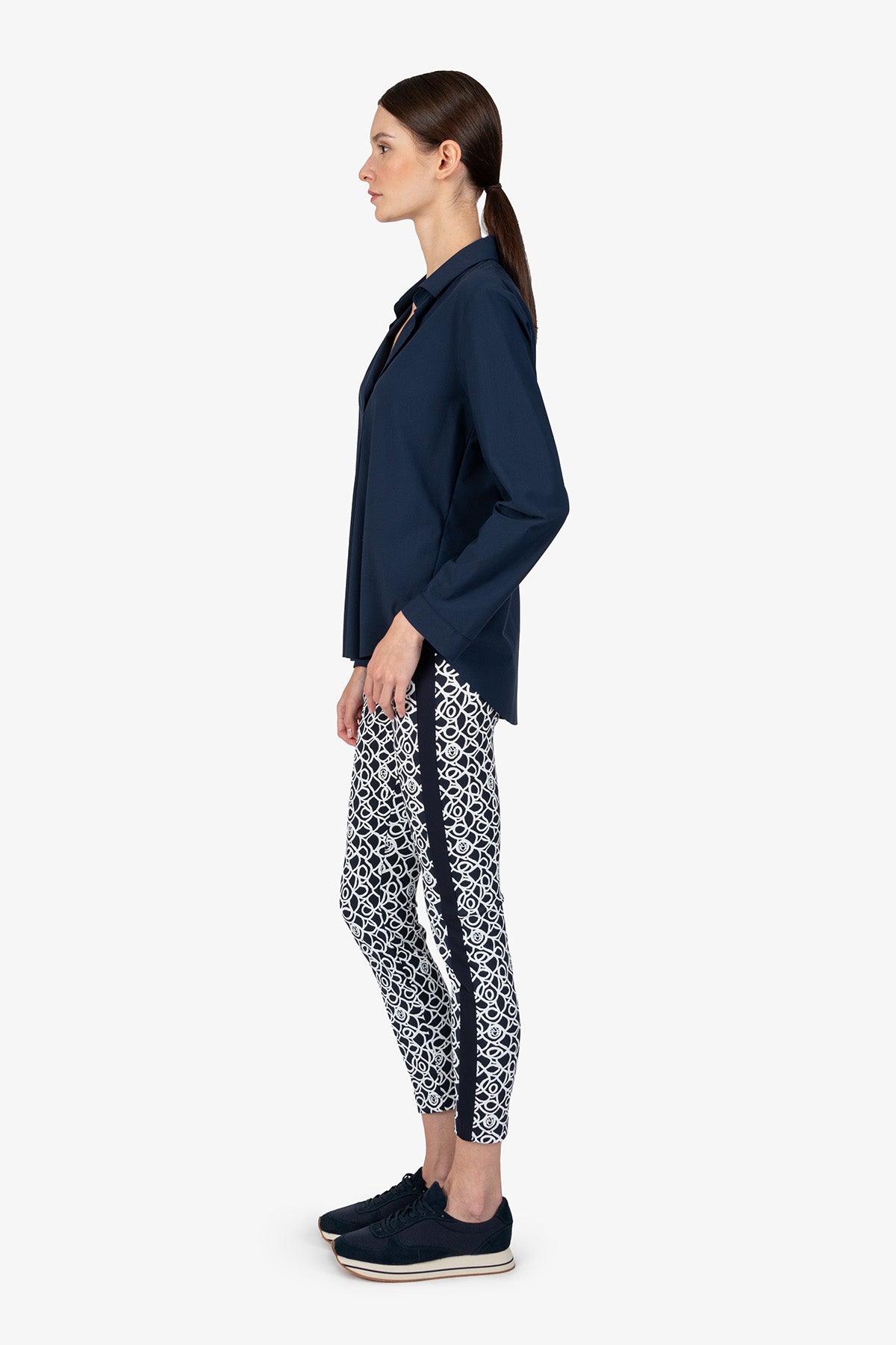 Slip-on Blouse with Shirt Collar