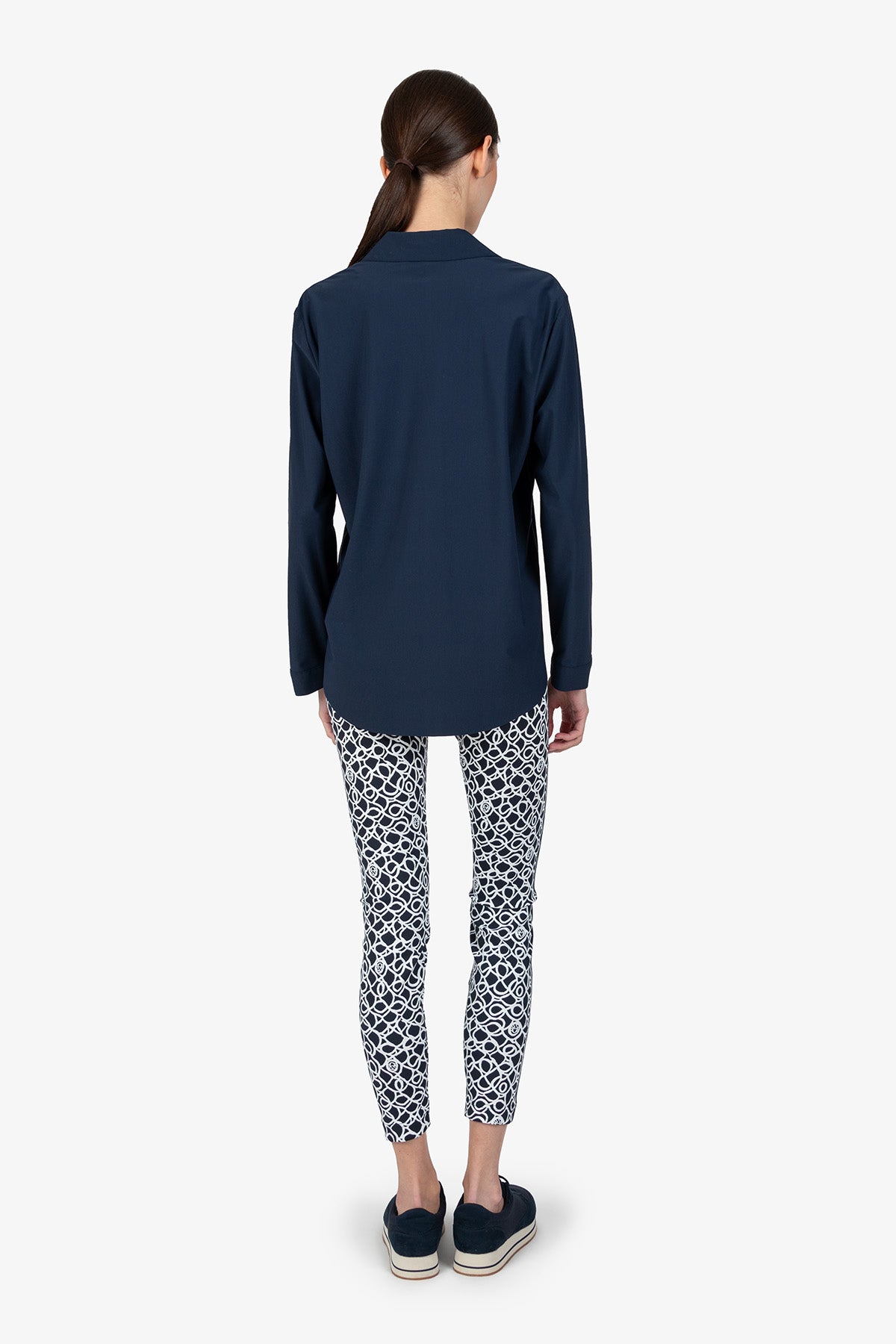 Slip-on Blouse with Shirt Collar