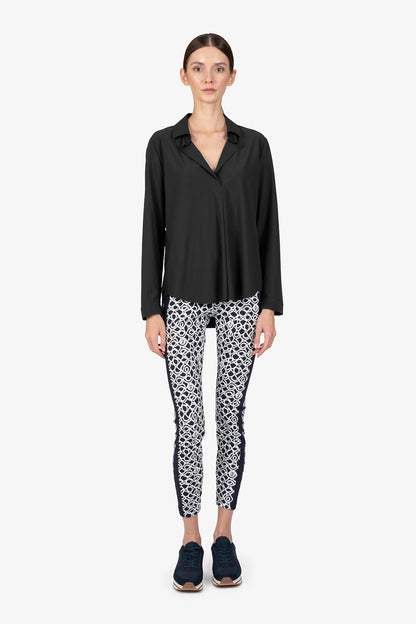 Slip-on Blouse with Shirt Collar