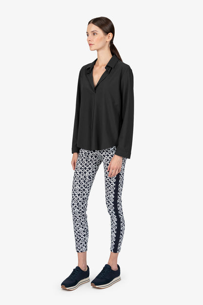 Slip-on Blouse with Shirt Collar