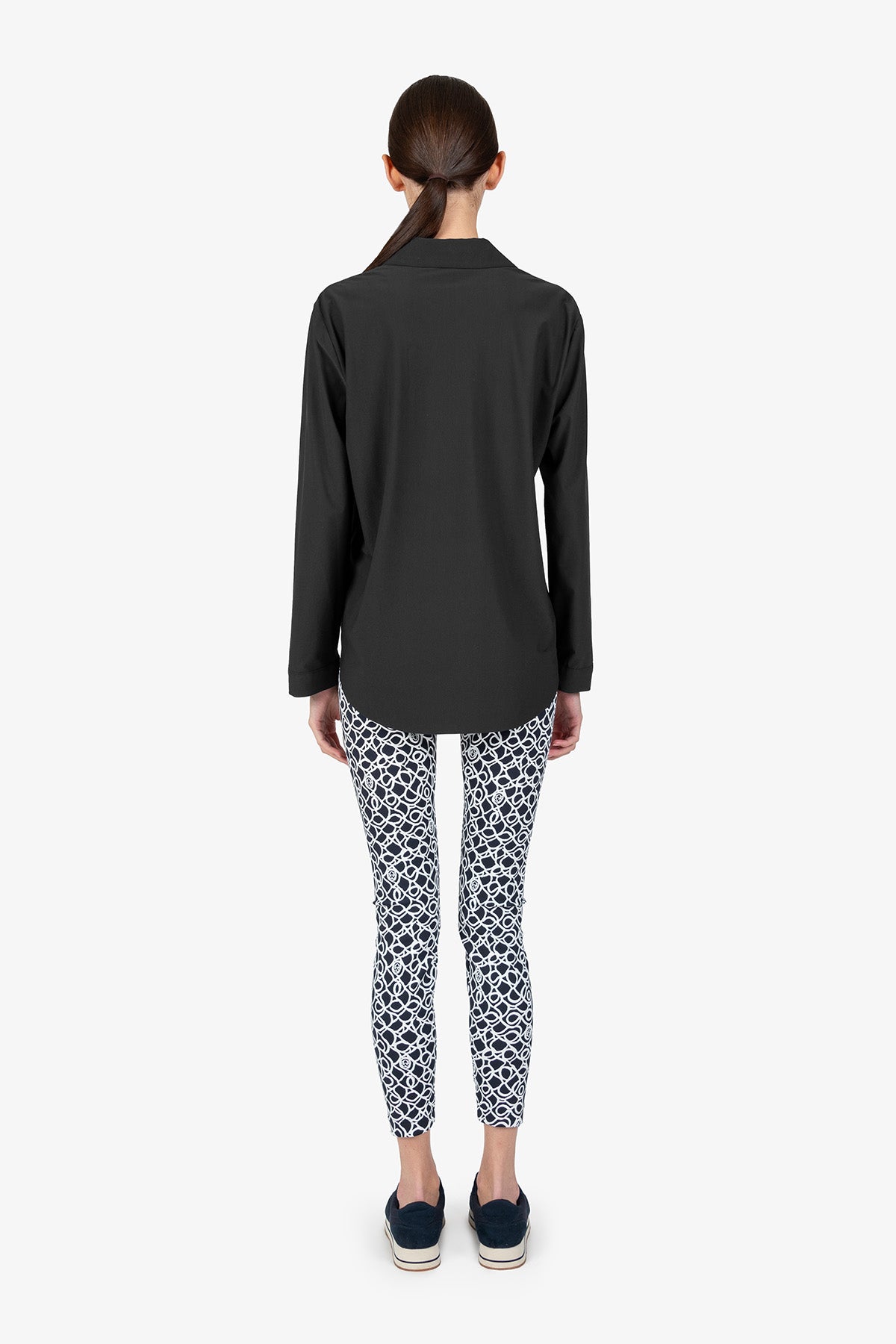 Slip-on Blouse with Shirt Collar