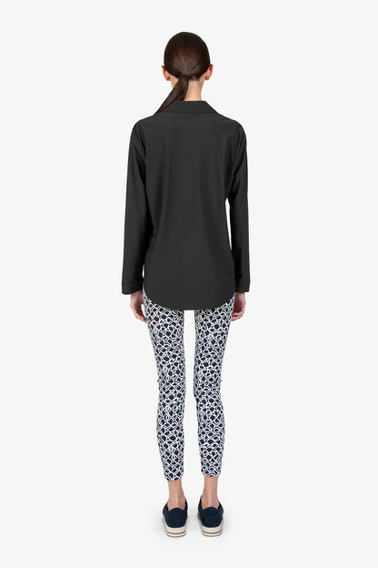 Slip-on Blouse with Shirt Collar