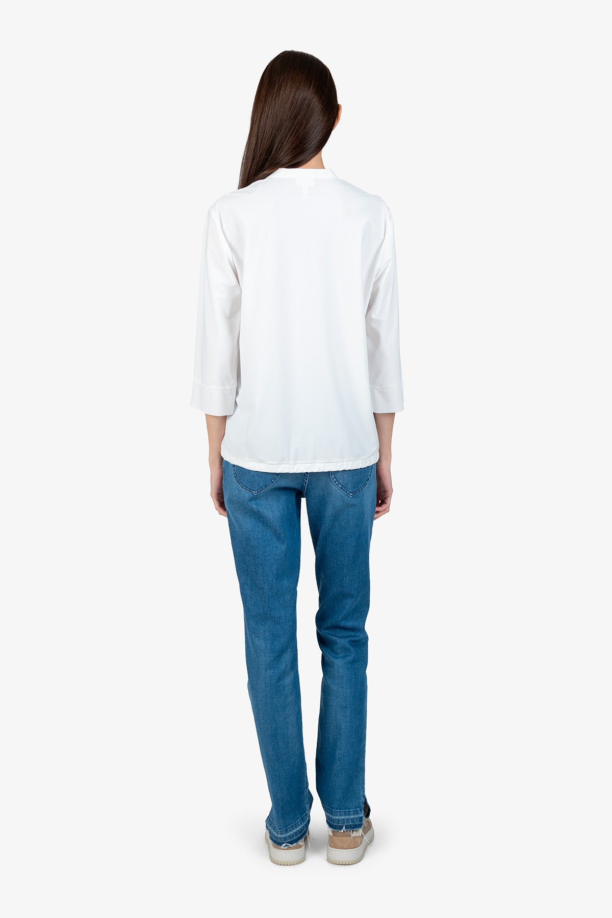 Slip-on Blouse with 3/4 Sleeves