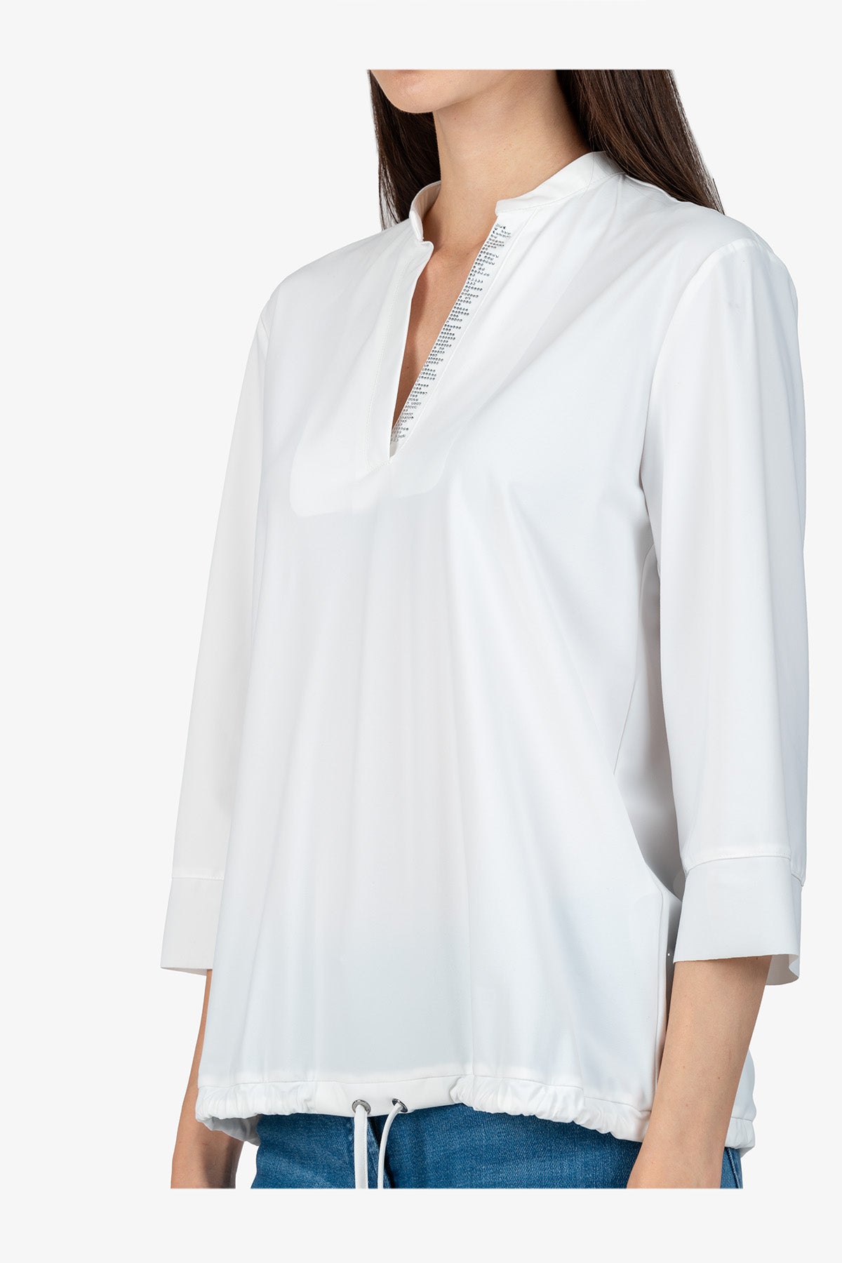 Slip-on Blouse with 3/4 Sleeves