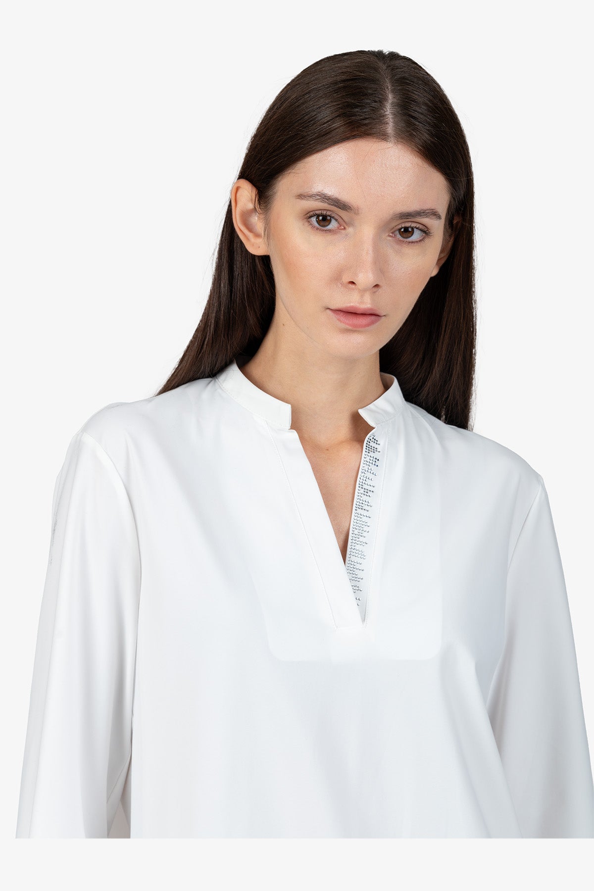 Slip-on Blouse with 3/4 Sleeves