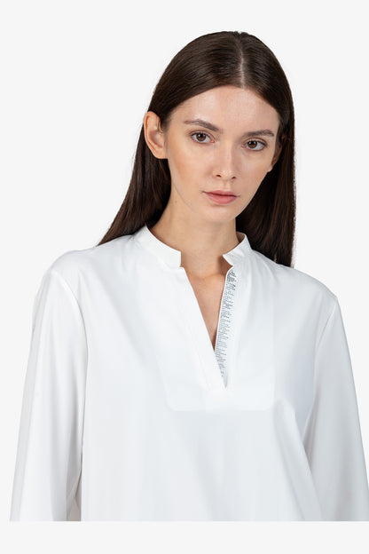 Slip-on Blouse with 3/4 Sleeves