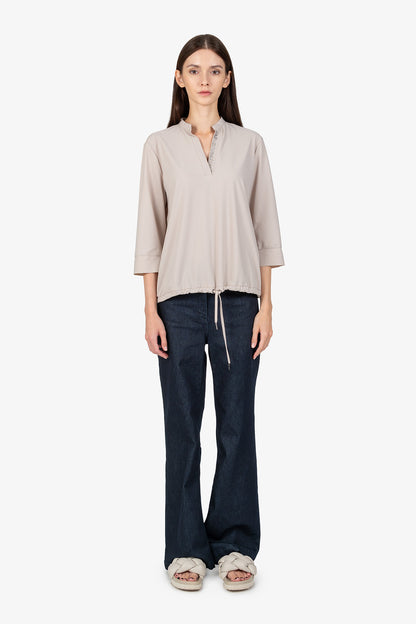 Slip-on Blouse with 3/4 Sleeves