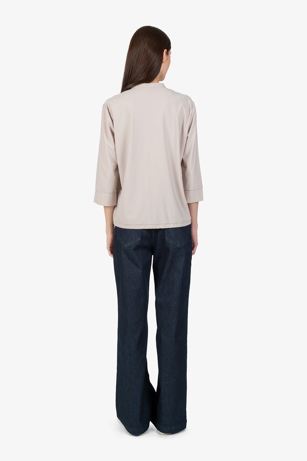 Slip-on Blouse with 3/4 Sleeves