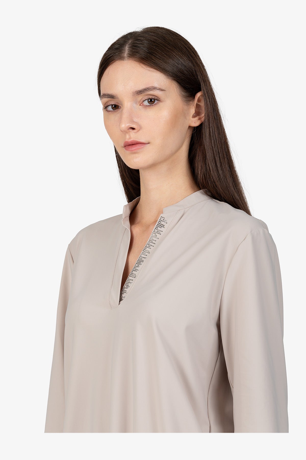 Slip-on Blouse with 3/4 Sleeves