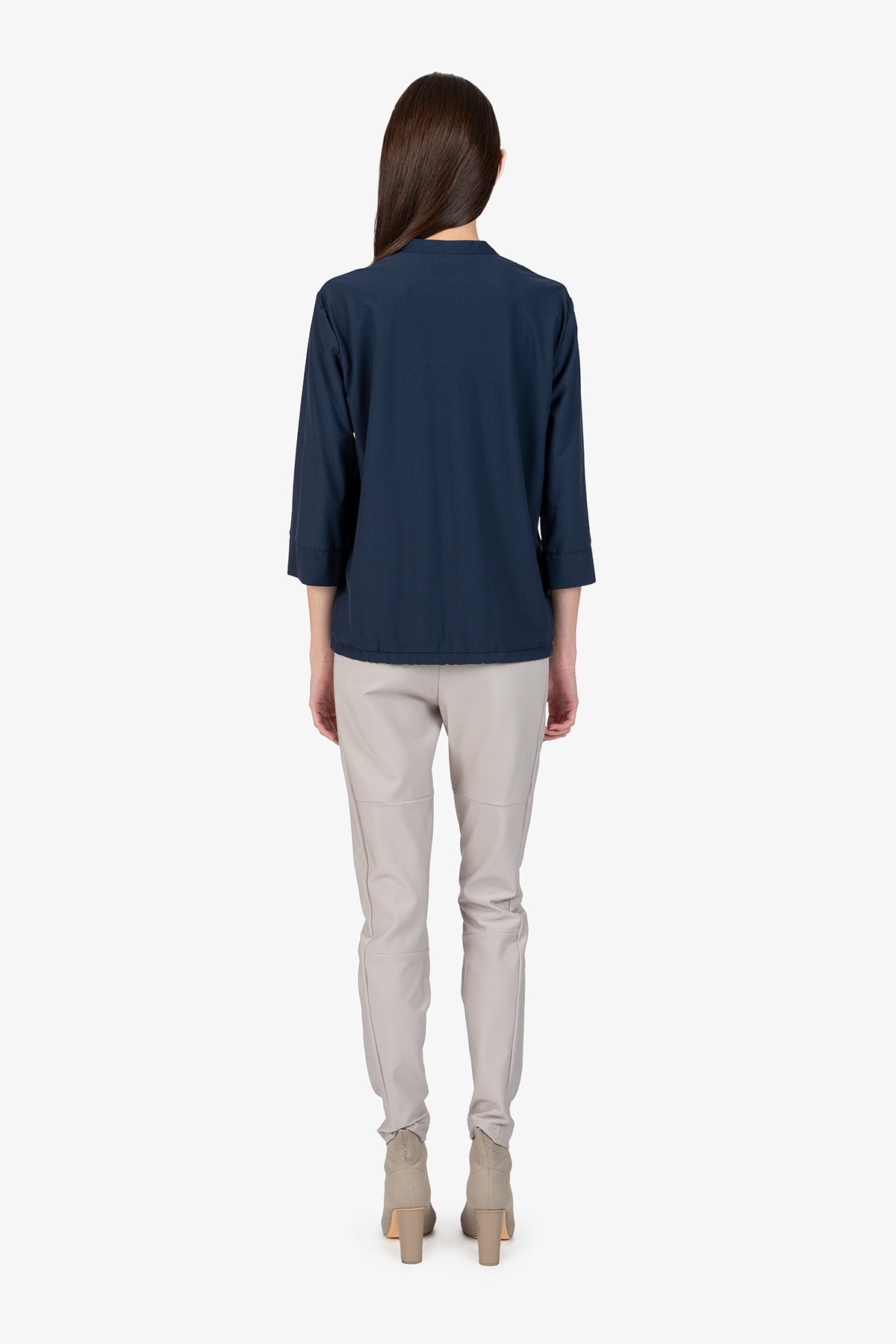 Slip-on Blouse with 3/4 Sleeves