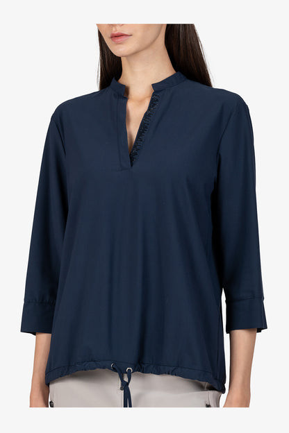Slip-on Blouse with 3/4 Sleeves