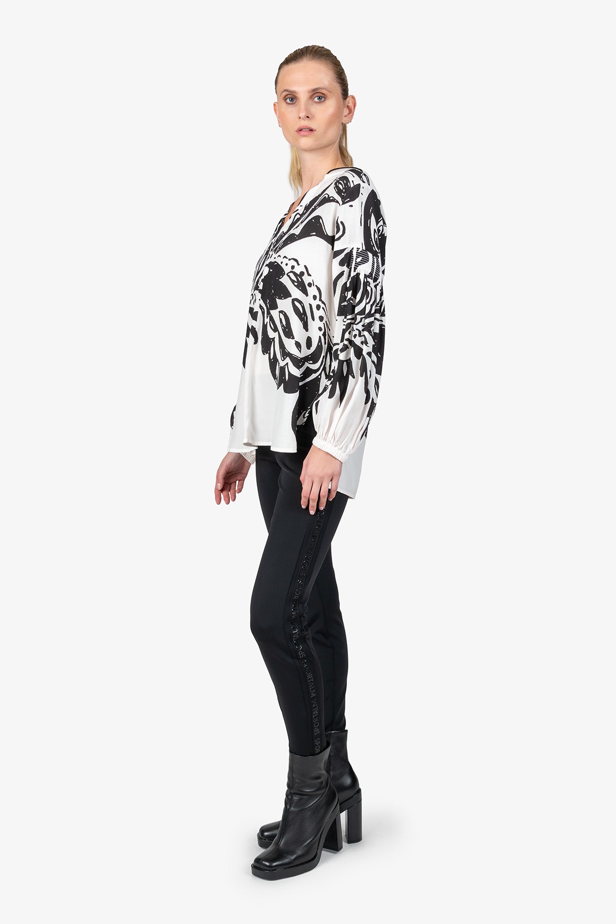 Long Blouse with V-neck