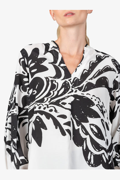 Long Blouse with V-neck