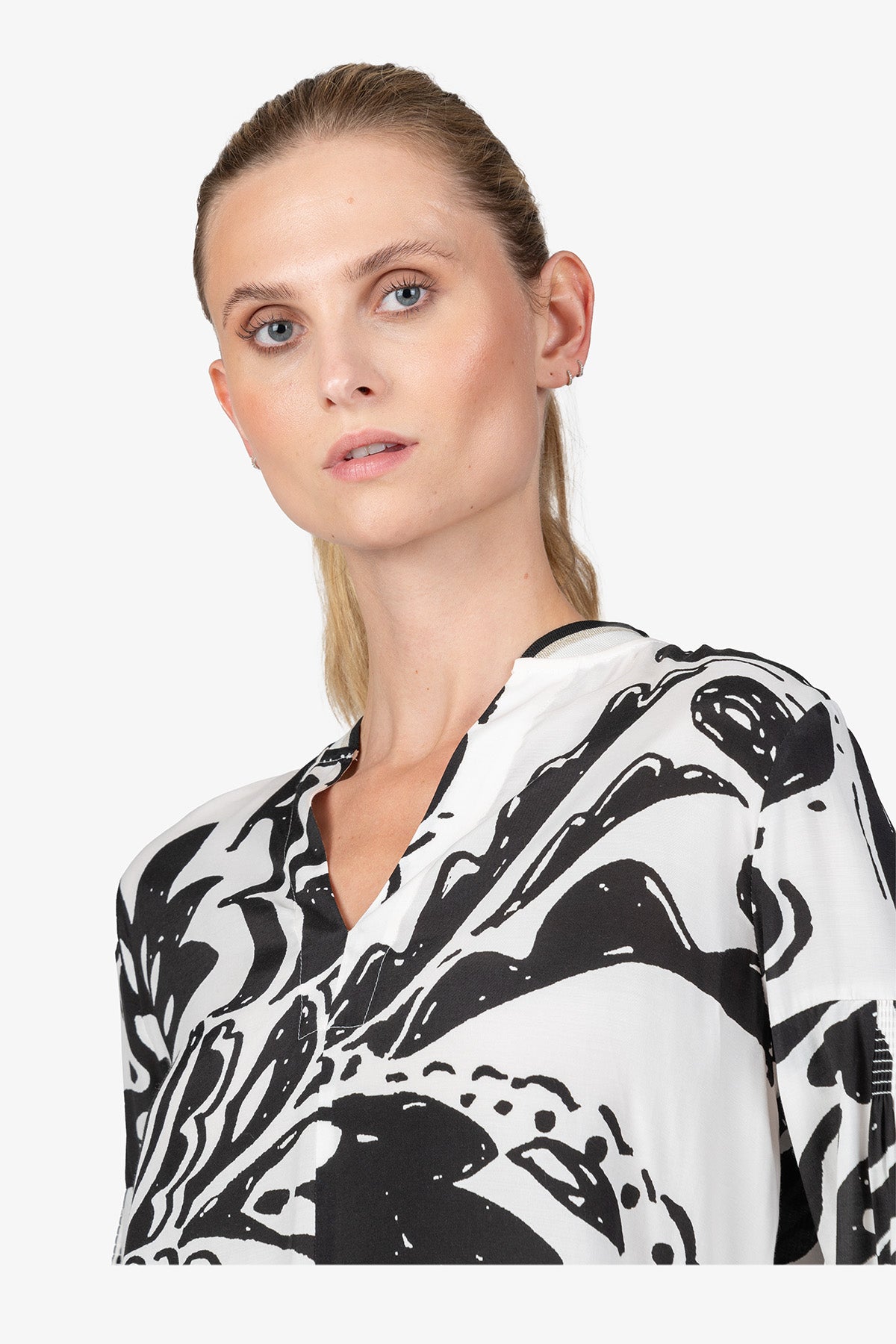 Long Blouse with V-neck