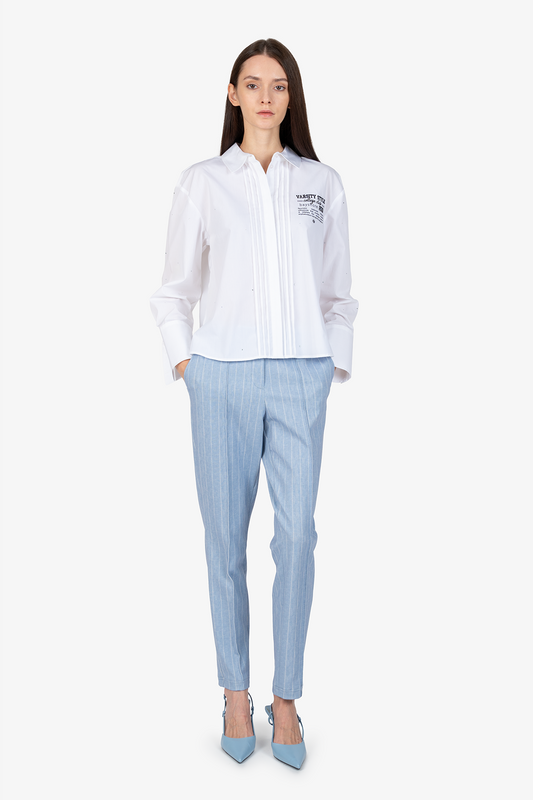 Blouse with Shirt Collar