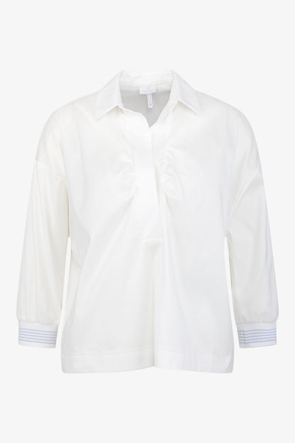 Short Blouse with Shirt Collar