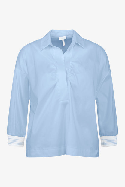 Short Blouse with Shirt Collar