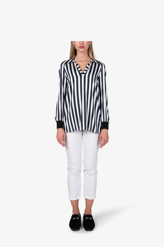 Striped Blouse with Viscose