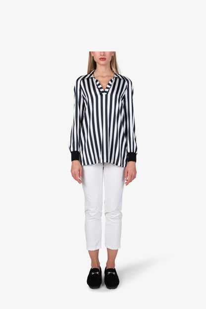 Striped Blouse with Viscose