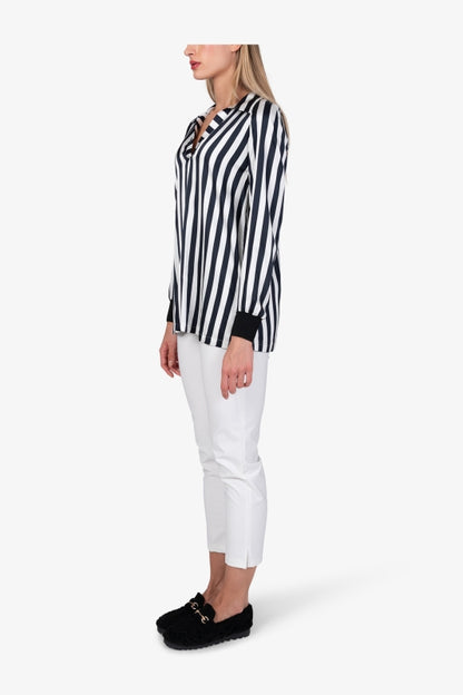 Striped Blouse with Viscose