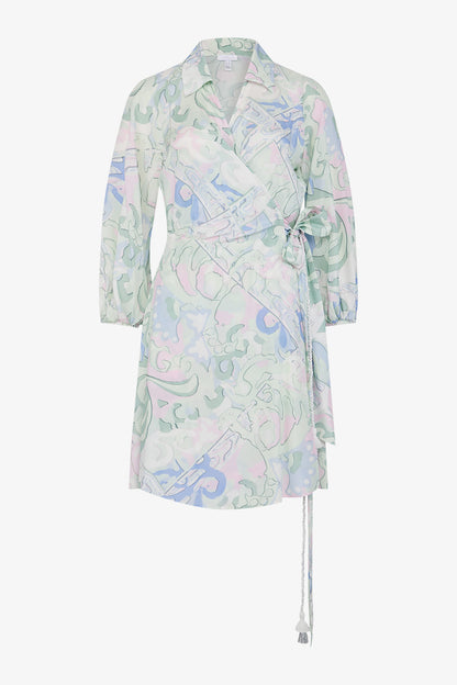 Wrap Dress with a Collar