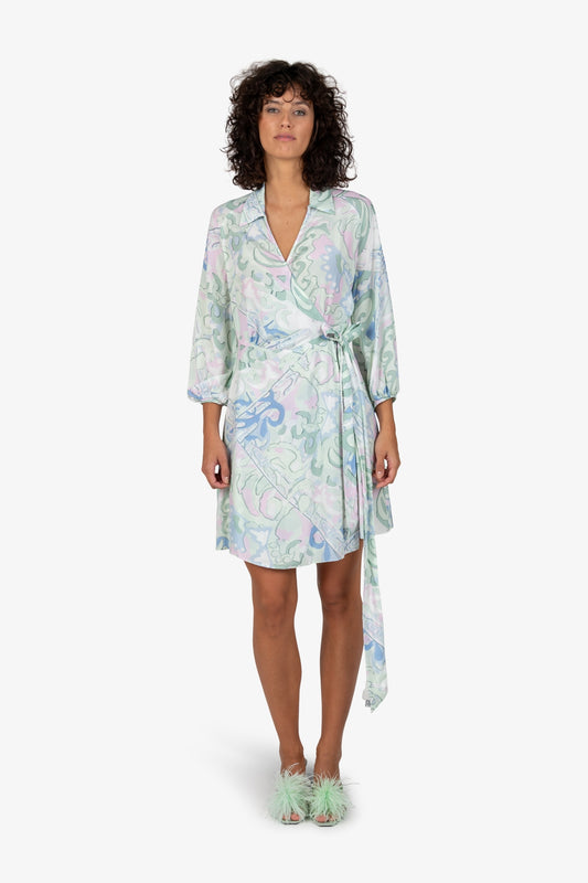 Wrap Dress with a Collar