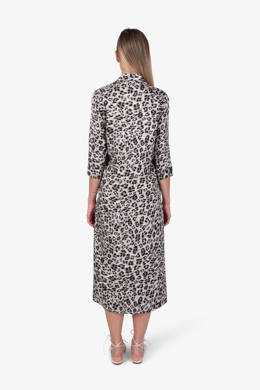 Maxi Shirt Blouse Dress in leo design