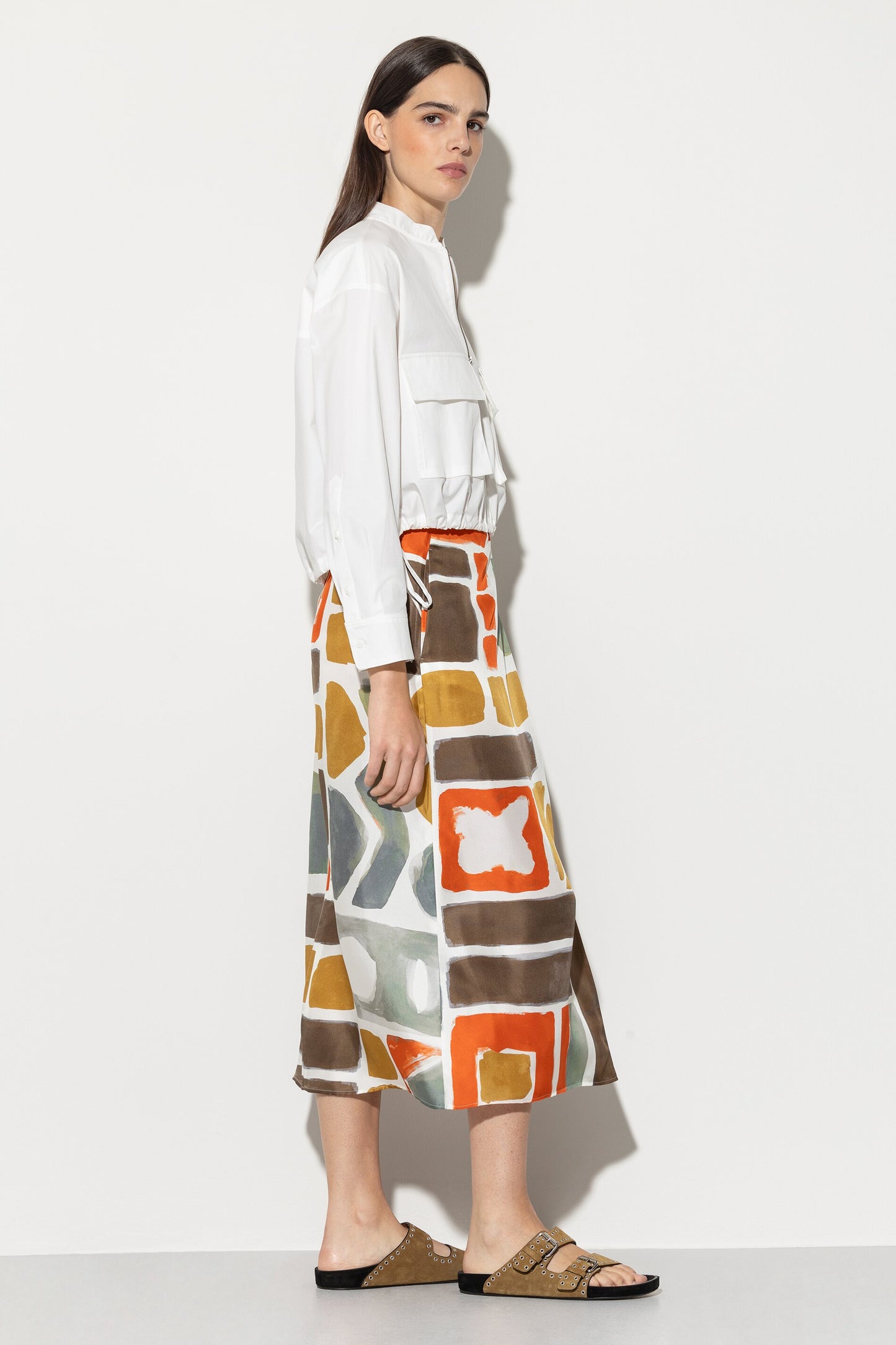 Skirt with Ethnic Print