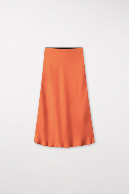 Midi Length Satin Skirt