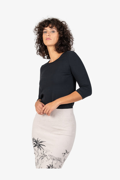 Skirt with Palm and Tiger Motif