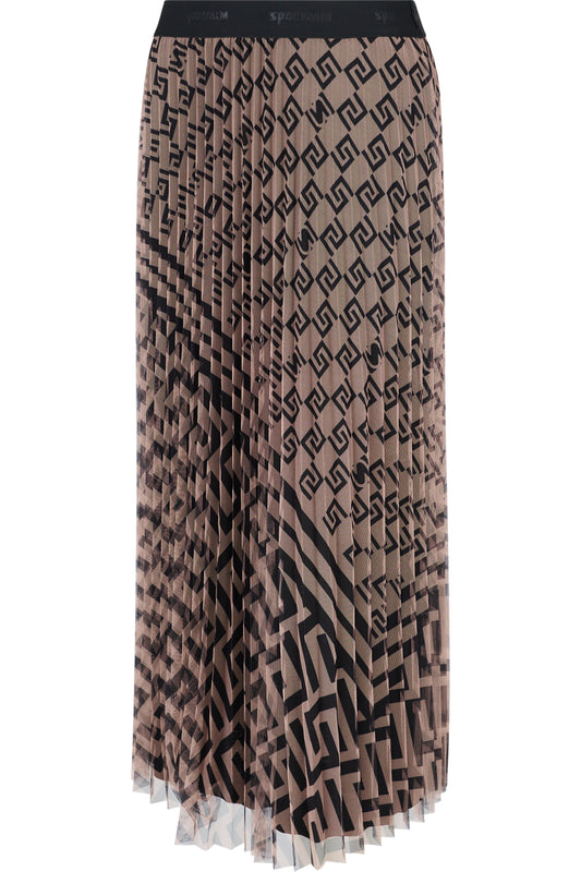 Mesh Skirt with Graphic Print