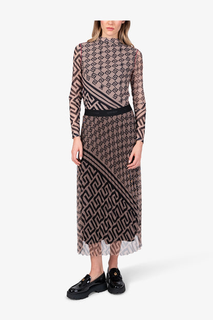 不對稱幾何圖案半身裙