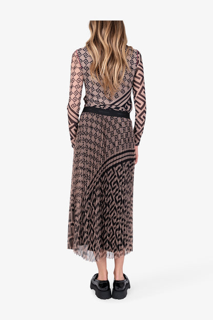 不對稱幾何圖案半身裙