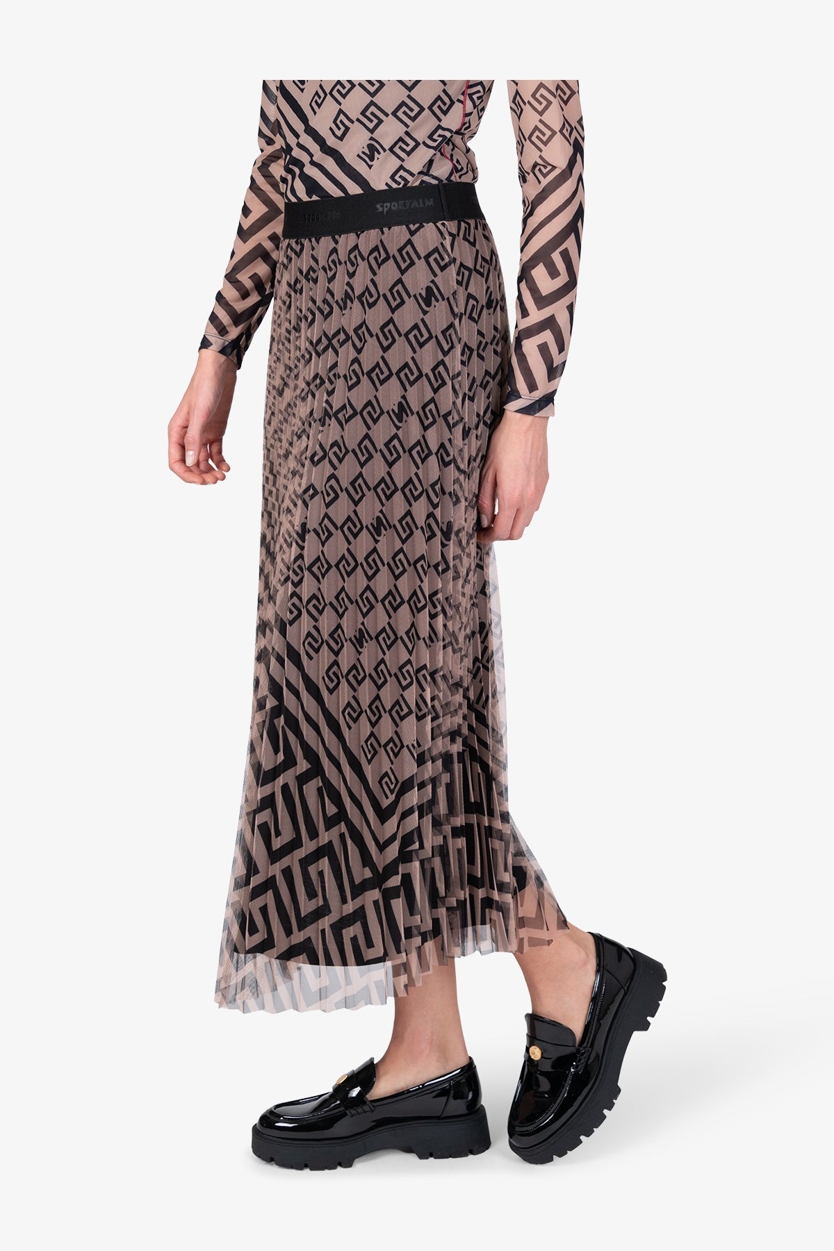 不對稱幾何圖案半身裙