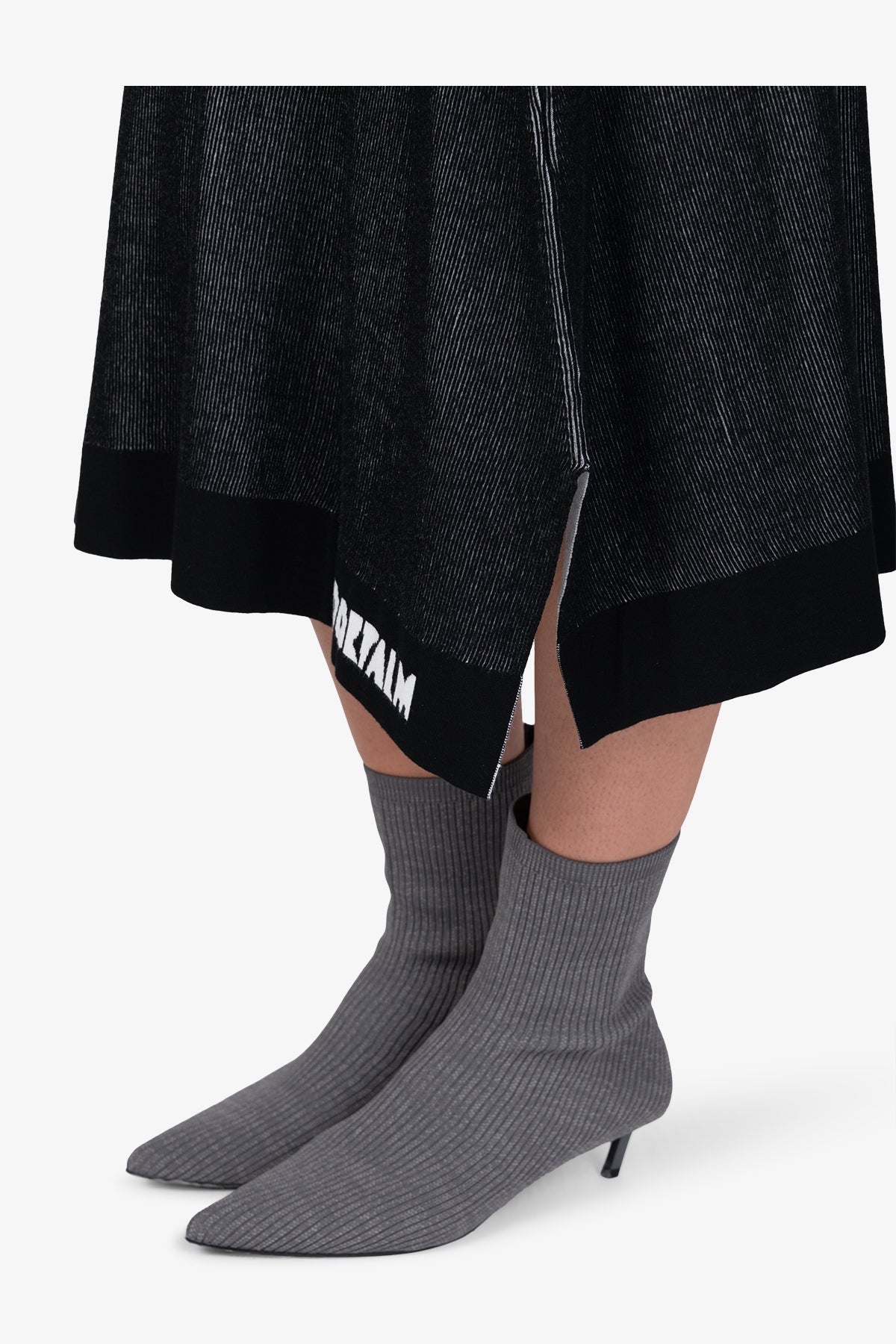 鬆緊腰Logo印字半身裙