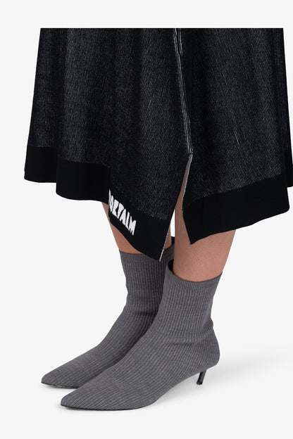 鬆緊腰Logo印字半身裙