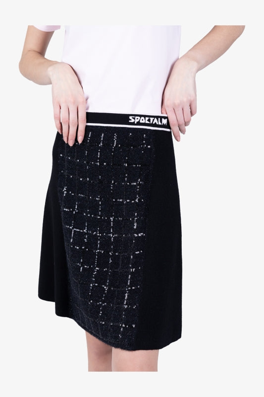 Knitted Skirt with Sequin Knit