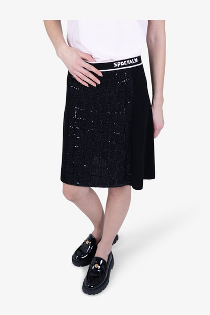 Knitted Skirt with Sequin Knit
