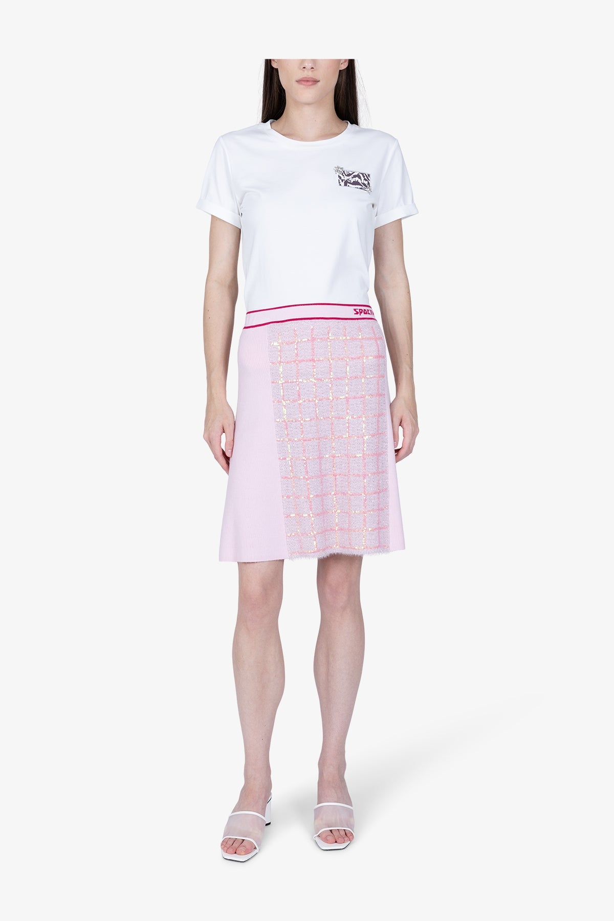 Knitted Skirt with Sequin Knit