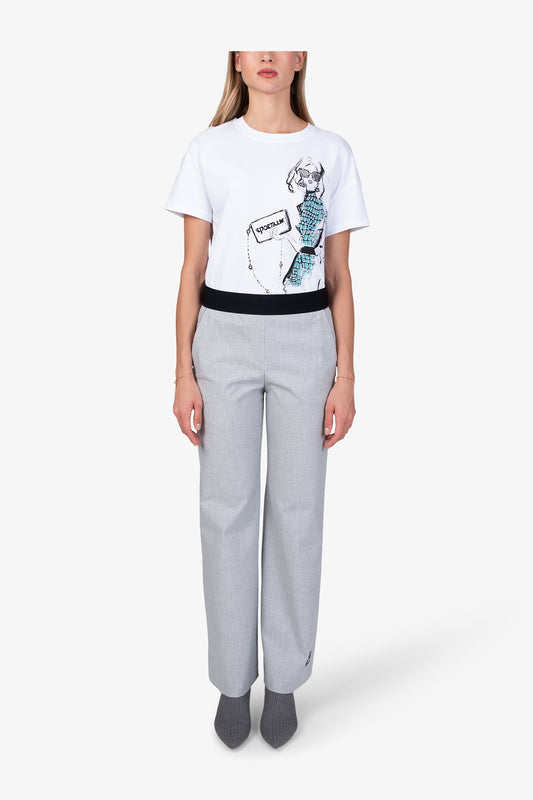 鬆緊腰闊腿長褲