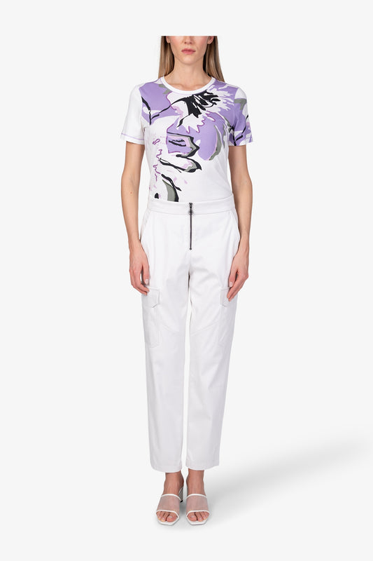 拉鏈腰翻蓋大口袋修身長褲