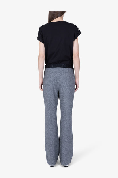 不對稱腰闊腿長褲