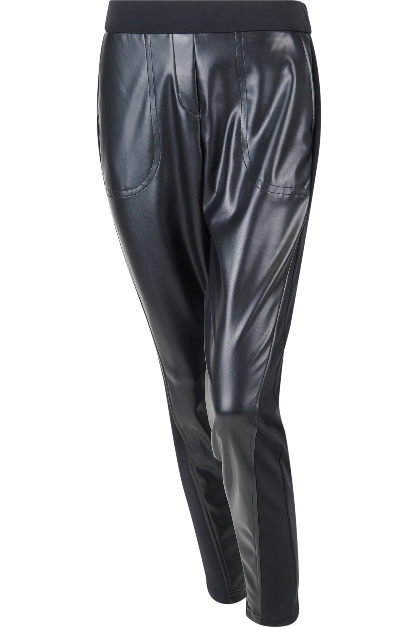 Synthetic Leather and Scuba Trousers